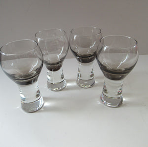 Four Caithness Glass Grey Canisbay Wine Glasses and Canisbay Decanter
