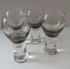 Four Caithness Glass Grey Canisbay Wine Glasses and Canisbay Decanter