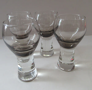 Four Caithness Glass Canisby Wine Glasses and Lybster Decanter 1960s