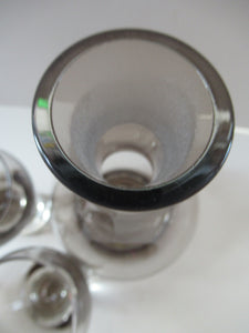 Four Caithness Glass Grey Canisbay Wine Glasses and Canisbay Decanter