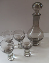 Load image into Gallery viewer, Four Caithness Glass Grey Canisbay Wine Glasses and Canisbay Decanter

