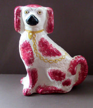 Load image into Gallery viewer, LARGE Antique Pair of Staffordshire Dogs Chimney Spaniels / Wally Dugs; 12 1/4 inches
