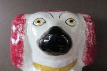 Load image into Gallery viewer, LARGE Antique Pair of Staffordshire Dogs Chimney Spaniels / Wally Dugs; 12 1/4 inches

