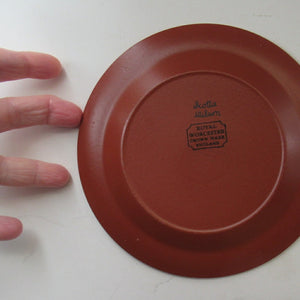 1960s Scottie Wilson Small Plate or Saucer Terracotta 6  1/4 inches