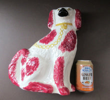 Load image into Gallery viewer, LARGE Antique Pair of Staffordshire Dogs Chimney Spaniels / Wally Dugs; 12 1/4 inches
