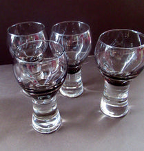 Load image into Gallery viewer, FOUR Caithness CANISBAY LARGE Pale Grey Coloured Space Age Wine Glasses. Plus Matching Canisbay Decanter Bottle
