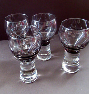 FOUR Caithness CANISBAY LARGE Pale Grey Coloured Space Age Wine Glasses. Plus Matching Canisbay Decanter Bottle