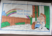 Load image into Gallery viewer, VINTAGE 1990s Cotton Tea Towel or Bar Cloth. TETLEYS TEA Advertising Cloth
