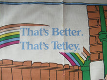 Load image into Gallery viewer, VINTAGE 1990s Cotton Tea Towel or Bar Cloth. TETLEYS TEA Advertising Cloth

