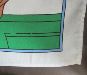 VINTAGE 1990s Cotton Tea Towel or Bar Cloth. TETLEYS TEA Advertising Cloth