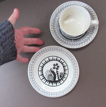 Load image into Gallery viewer, Scottish Wilson 1960s Black and White Royal Worcester Trio
