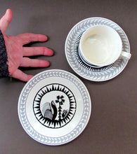 Load image into Gallery viewer, Scottish Wilson 1960s Black and White Royal Worcester Trio
