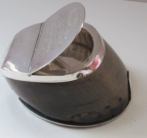 Antique VICTORIAN 1870s. TAXIDERMY Interest. Silver Plate Horse's Hoof Desk Tidy