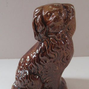 Small Miniature Treacle Glaze Kings Charles Spaniel Miniature Staffordshire Dog