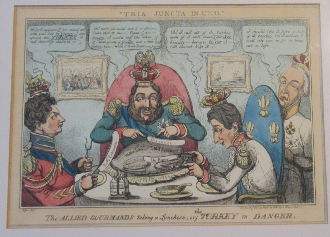 Turkish History Georgian Satirical Print George IV Image 1828