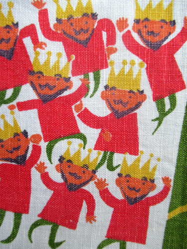 1960s Christmas Tea Towel or Bar Cloth 12 Days of Christmas