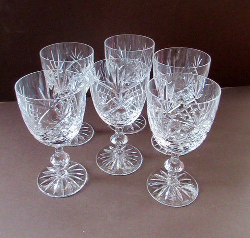 Six Matching Set of Edinburgh Crystal Small Wine Glasses