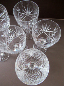 Six Matching Set of Edinburgh Crystal Small Wine Glasses