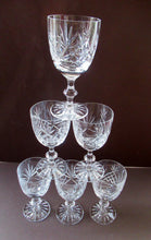Load image into Gallery viewer, Six Matching Set of Edinburgh Crystal Small Wine Glasses
