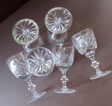 Load image into Gallery viewer, Six Matching Set of Edinburgh Crystal Small Wine Glasses
