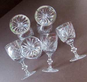 Six Matching Set of Edinburgh Crystal Small Wine Glasses