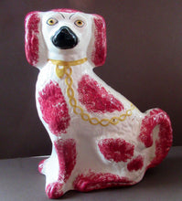Load image into Gallery viewer, LARGE Antique Pair of Staffordshire Dogs Chimney Spaniels / Wally Dugs; 12 1/4 inches
