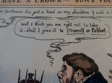 Load image into Gallery viewer, Georgian Satirical Print Willam Heath King Leopold Refuses the Greek Throne 1830
