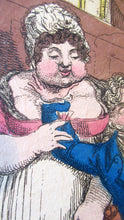 Load image into Gallery viewer, Georgian Satirical Print Regent George Iv Drinking and Womanising Beauties of Grease Cruikshank 
