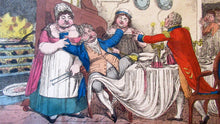 Load image into Gallery viewer, Georgian Satirical Print Regent George Iv Drinking and Womanising Beauties of Grease Cruikshank 
