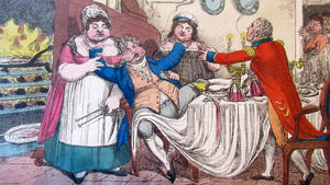 Georgian Satirical Print Regent George Iv Drinking and Womanising Beauties of Grease Cruikshank 