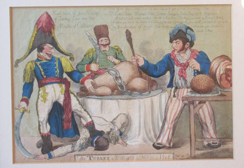 Georgian Satirical Print Ottoman Empire History Napoleon Bonaparte and Turkey 1806