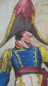 Georgian Satirical Print Ottoman Empire History Napoleon Bonaparte and Turkey 1806