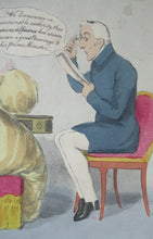 Load image into Gallery viewer, 1829 Georgian Satirical Print John Doyle Reading the Times. King George IV and Duke of Wellington
