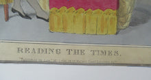 Load image into Gallery viewer, 1829 Georgian Satirical Print John Doyle Reading the Times. King George IV and Duke of Wellington
