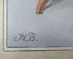1829 Georgian Satirical Print John Doyle Reading the Times. King George IV and Duke of Wellington