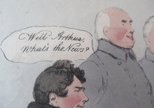 Load image into Gallery viewer, 1829 Georgian Satirical Print John Doyle Reading the Times. King George IV and Duke of Wellington
