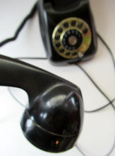 Load image into Gallery viewer, Kristian Kirks Danish 1960s Rotary Dial Black Bakelite Telephone working
