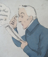 Load image into Gallery viewer, 1829 Georgian Satirical Print John Doyle Reading the Times. King George IV and Duke of Wellington
