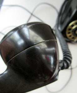 Kristian Kirks Danish 1960s Rotary Dial Black Bakelite Telephone working