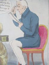 Load image into Gallery viewer, 1829 Georgian Satirical Print John Doyle Reading the Times. King George IV and Duke of Wellington

