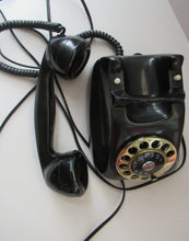 Load image into Gallery viewer, Kristian Kirks Danish 1960s Rotary Dial Black Bakelite Telephone working
