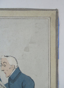 1829 Georgian Satirical Print John Doyle Reading the Times. King George IV and Duke of Wellington