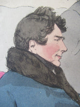Load image into Gallery viewer, 1829 Georgian Satirical Print John Doyle Reading the Times. King George IV and Duke of Wellington
