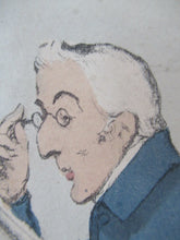 Load image into Gallery viewer, 1829 Georgian Satirical Print John Doyle Reading the Times. King George IV and Duke of Wellington
