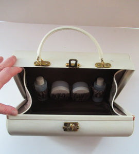 Vintage 1960s White Handbag or Vanity Case