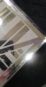 LARGE Genuine 1930s Art Deco Wall Mirror with Stepped Geometric Border. Excellent Condition