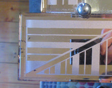 Load image into Gallery viewer, LARGE Genuine 1930s Art Deco Wall Mirror with Stepped Geometric Border. Excellent Condition
