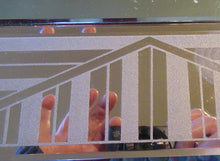 Load image into Gallery viewer, LARGE Genuine 1930s Art Deco Wall Mirror with Stepped Geometric Border. Excellent Condition
