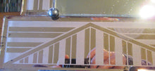 Load image into Gallery viewer, LARGE Genuine 1930s Art Deco Wall Mirror with Stepped Geometric Border. Excellent Condition
