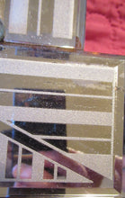Load image into Gallery viewer, LARGE Genuine 1930s Art Deco Wall Mirror with Stepped Geometric Border. Excellent Condition
